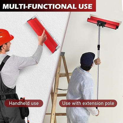 Drywall Skimming Blade Set, Include 24" Skimming Blade, 12" Mud Pan, 7" Drywall Compound Rollers, a Extension Handle and Three Drywall Tools for Drywall/Plaster/Wallboard