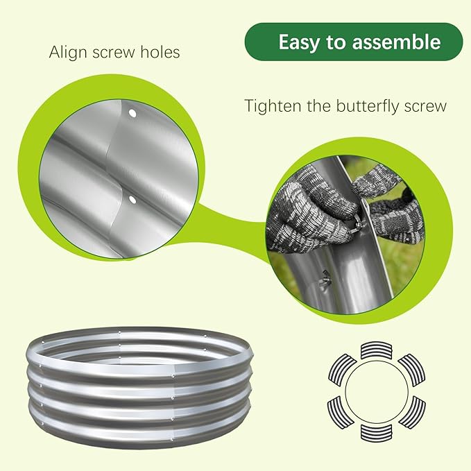Galvanized Garden Bed Kit for Vegetables/Herbs/Flowers, Raised Planter Box, Outdoor, 2 Pack 2x2x1 Ft