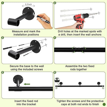 Plant Hanging Rod, 62 Inch Plant Hanger Indoor for Window Ceiling, Heavy Duty Hanging Planters for Indoor Plants, Black Wall Plants Holder, Window Plants Shelves Pot/Chain/Plant Not Included