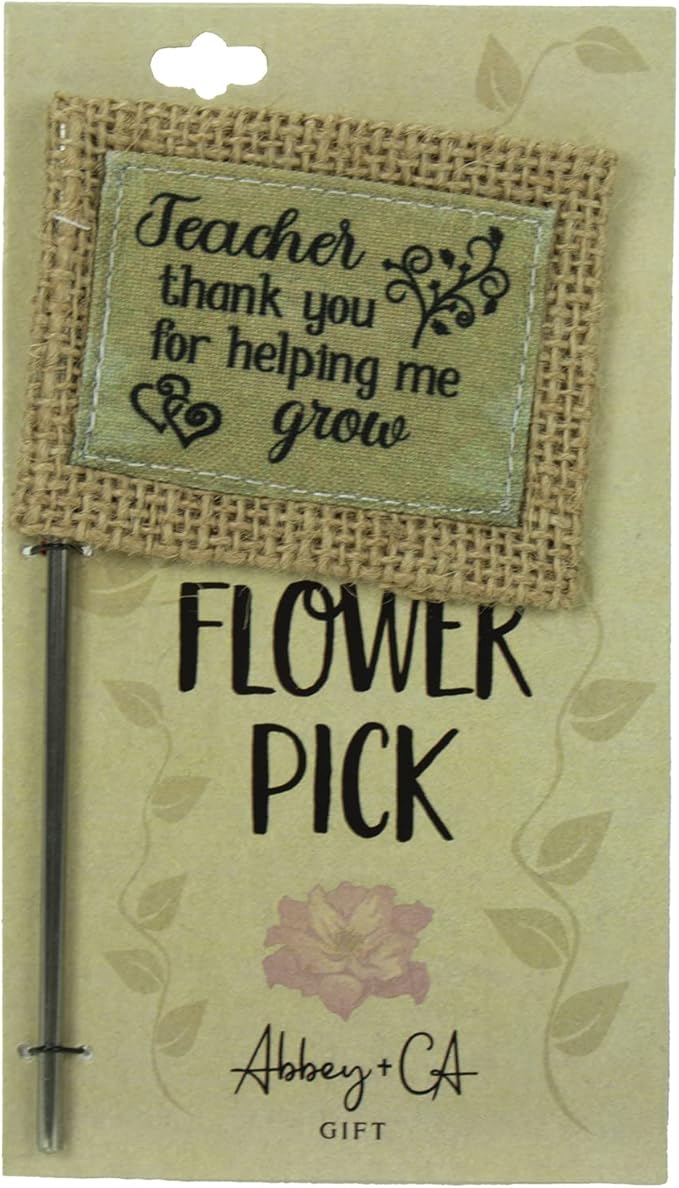 Abbey & CA Gift Teacher Thank You Flag Flower Pick