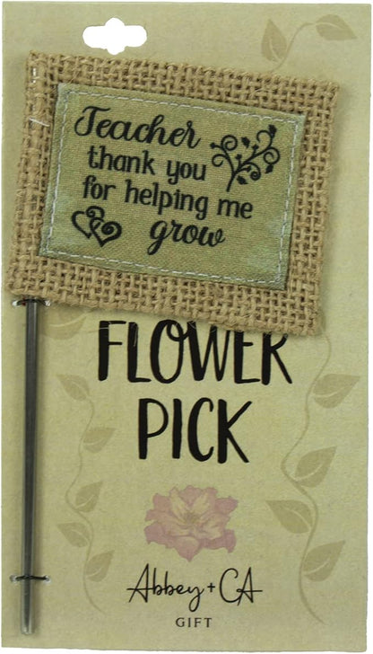 Abbey & CA Gift Teacher Thank You Flag Flower Pick