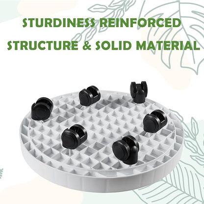 20.5 Inch Planter Caddies Rolling Saucer Caddy with Wheels, Heavy Duty Wheeled Stand for Potted Plant, Round Coaster Roller Base Tray with Casters, Flower Pot Dolly Holder for Indoor Outdoor