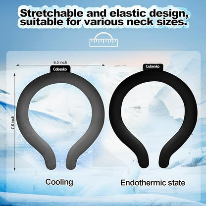 Neck Cooling Tube with Cold Insulated Bag,Reusable 18℃/64℉ Ice Neck Ring Wearable Body Cooling Products for Summer (Black)