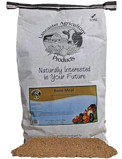 Bone Meal Fertilizer 16 Pounds for Organic Gardening and Soil Enrichment - Premium Natural Plant Nutrient for Strong Root Development and Enhanced Growth - Lancaster Agriculture Products