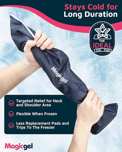 Magic Gel Neck Ice Pack - Shoulder Ice Pack - Cooling Neck Wrap - Cooler Ring - Flexible and Reusable Cold Pad - Lightweight & Comfortable - One Size Fits Most (Gray)