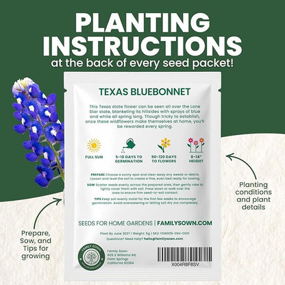 Texas Bluebonnet – 150 Seeds for Planting – 2026 Season – 5-Gram Pouch