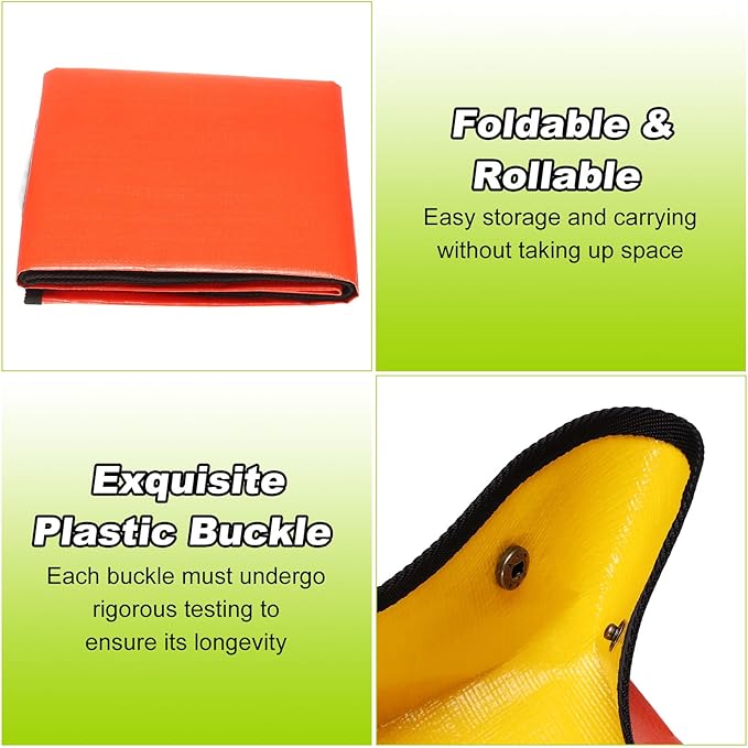 HARFINGTON 2pcs Repotting Mat 39.4" x 47.2" PE Cloth Waterproof Plant Repotting Mat Foldable Portable Gardening Potting Tray with Metal Buckle for Indoor Plant Change Soil Watering, Yellow