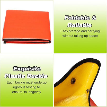 HARFINGTON 2pcs Repotting Mat 39.4" x 47.2" PE Cloth Waterproof Plant Repotting Mat Foldable Portable Gardening Potting Tray with Metal Buckle for Indoor Plant Change Soil Watering, Yellow