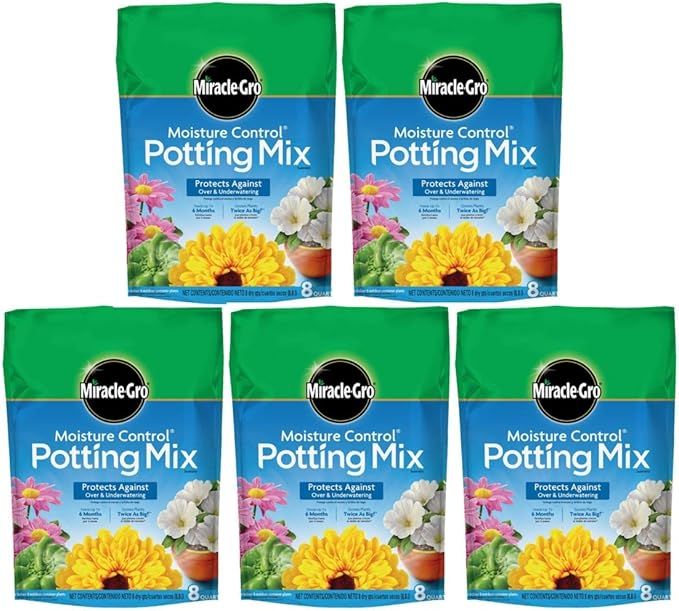Miracle-Gro Moisture Control Potting Mix, 8-Quart (5 Pack)