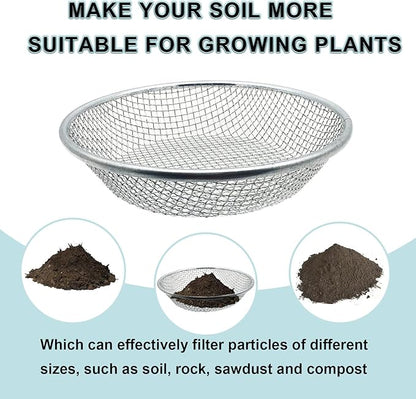 3PCS Soil Sifter for Gardening, Rock Sifter for 5gallon,Compost Sifter Dirt Sifter,Captures Dirt Rocks Sawdust