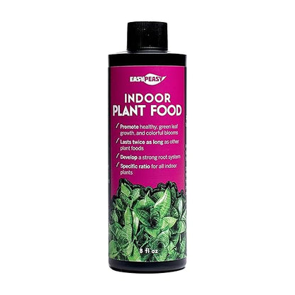 Liquid Indoor Plant Food, All-Purpose Indoor Plant Fertilizer, Liquid Plant Food, Easy Peasy Plants House Plant Fertilizers 4-3-4 Plant Nutrients, House Plant Food | Lasts Same as 8 oz Bottle