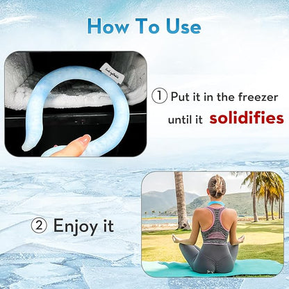 2PCS Neck CoolingTube with Insulated Bag, Reusable Ice Coolers Wearable Body CoolingProducts, Neck Coolers for HotWeather