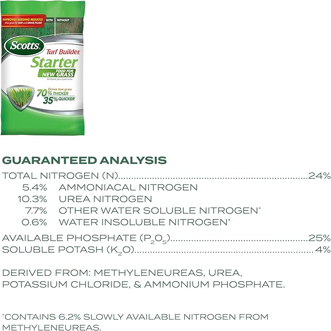 Scotts Turf Builder Starter Fertilizer for New Grass, Use When Planting Seed, 1,000 sq. ft., 3 lbs.