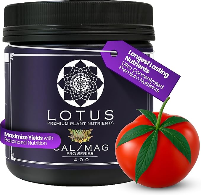 Lotus Nutrients Cal-Mag Pro Series - All Natural Premium Powdered Plant Nutrients with Calcium and Magnesium for Hydroponic Coco Coir and Soil | Improve Plant Health Indoor and Outdoor Gardens (15oz)