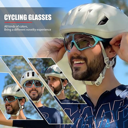 KAPVOE Photochromic Cycling Glasses Men Women Mountain Bike Sunglasses Clear MTB Bicycle Riding - K9408