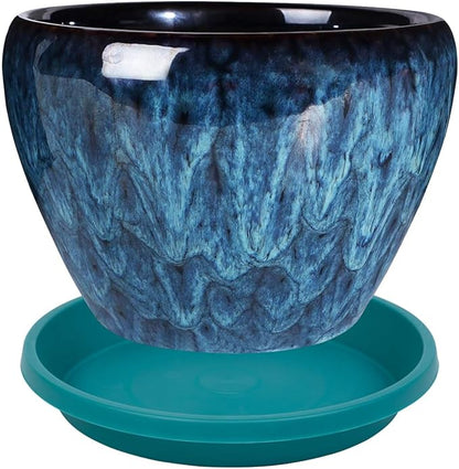 Plant Saucers 10 Inch Round 2 Pack Plastic Heavy Duty Drip Trays for Indoor Outdoor Use