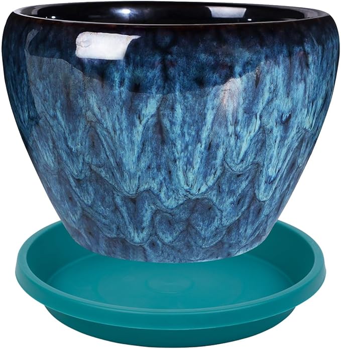 Plant Saucer for Big Pots 12 Inch Round 2 Pack Heavy Duty Drip Trays for Large Indoor Outdoor Pots