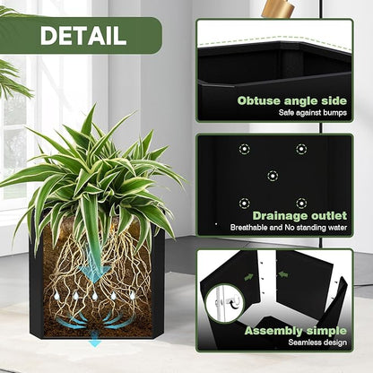 Metal Planter Box-26 L X26 W X26 H-Steel Planters for Outdoor Plants, Large Square Planter Box, Heavy Duty Black Metal Planter Pot for Patio, Deck, Garden, Yard, Drainage Holes, Easy Assembly
