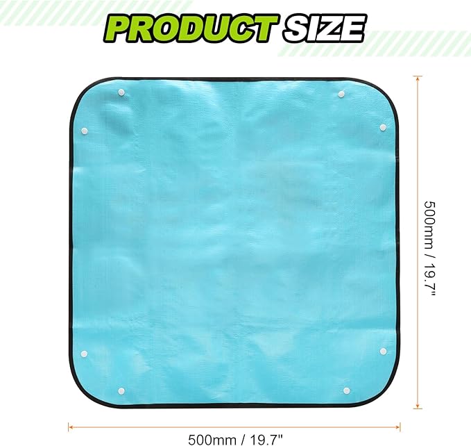 HARFINGTON 3pcs Repotting Mat 19.7" x 19.7" PE Cloth Waterproof Plant Repotting Mat Foldable Portable Gardening Potting Tray with Plastic Buckle for Indoor Plant Change Soil Watering, Blue