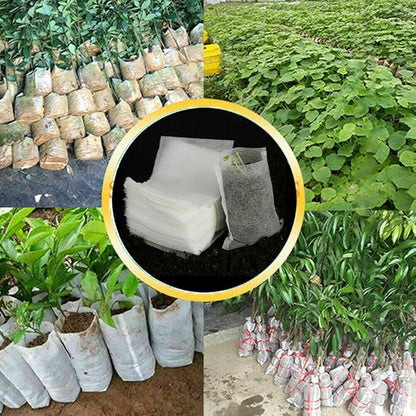 Plant Grow Bags,200PCS Non-Woven Grow Bags Biodegradable Breathability Pots Plants Pouch Breeding Bags(12 * 12CM)