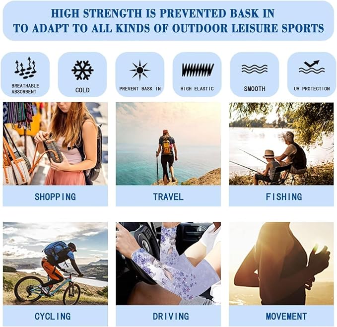 Binienty Unisex Arm Sleeves for Driving, Golf, Cycling, Sports, UV Protector Cooling Arm Sleeves Cover