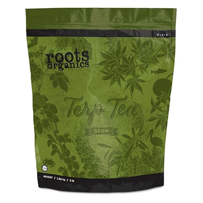 Roots Organics Terp Tea Grow Dry Fertilizer Plant Additive for Large & Small Gardens, Use as Base Amendment to Increase Microbial Activity, 40 Pounds