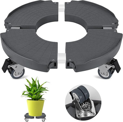 ToLanbbt Plant Caddy Stand with 360° Wheels Adjustable 15-22 Inch Rolling Plant Stand Heavy Duty Large Plant Cart Dolly with Casters 440lbs Capacity for Large Planter, Garden Pot, Flower Pot, Gray, 1P