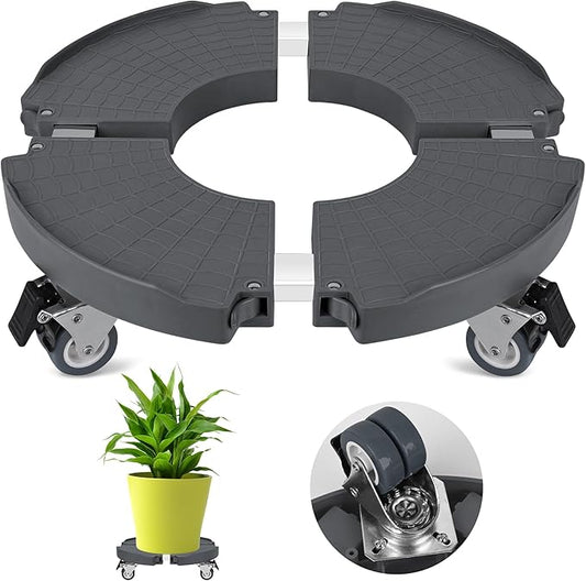 ToLanbbt Plant Caddy Stand with 360° Wheels Adjustable 15-22 Inch Rolling Plant Stand Heavy Duty Large Plant Cart Dolly with Casters 440lbs Capacity for Large Planter, Garden Pot, Flower Pot, Gray, 1P