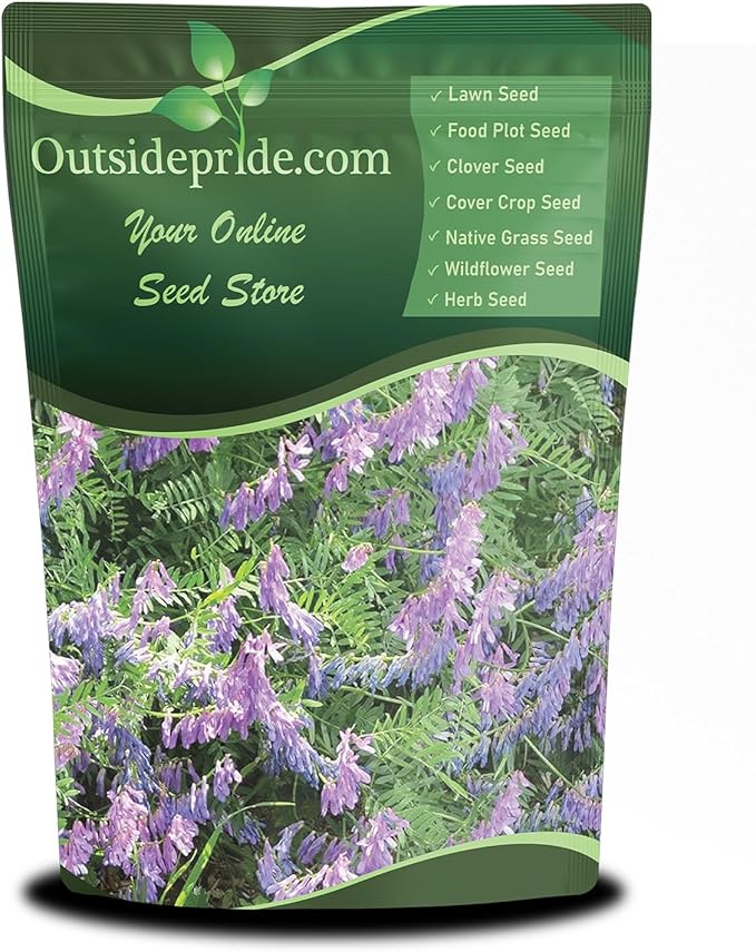 Outsidepride Hairy Vetch Cover Crop Seeds - 50 Lbs Cold Tolerant, Winter Hardy - Ideal for Soil Improvement, Green Pasture, Hay & Livestock Forage - Pollinator Friendly Garden Seeds, Ground Cover