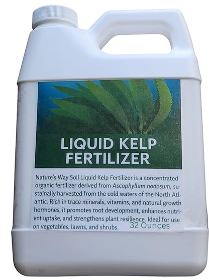 Nature’s Way Soil® Liquid Kelp Fertilizer – Organic Seaweed Plant Food for Lawn, Garden, Flowers & Vegetables | Cold-Processed | Natural Growth Booster & Soil Revitalizer (32 Ounce)
