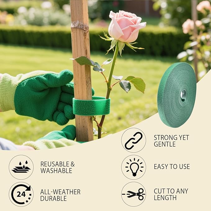 Reusable Plant Ties for Climbing Plants,Plan Straps,Nylon Plant Tape Strap Gardening Tips,Tomato Plant Support,Garden Wire Ties for Cables(50 Foot X 0.47 Inch)