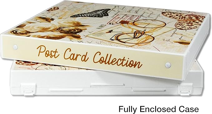 UniKeep Postcard Collector Storage Case with 20 Pages Suitable For Archival Storage - Holds up to 120 Postcards - Maximum Postcard Size of 4" x 6"