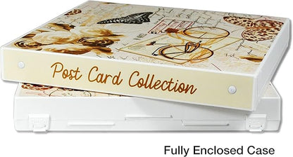 UniKeep Postcard Collector Storage Case with 20 Pages Suitable For Archival Storage - Holds up to 120 Postcards - Maximum Postcard Size of 4" x 6"