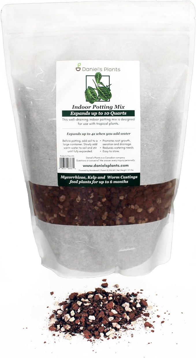 Daniel’s Plants Indoor Potting Soil – Enriched with Kelp, Worm Castings & Microorganisms for Healthy Growth, Aeration & Moisture Control (10-Quart)