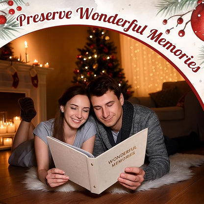 Spiareal Wonderful Memories Card Organizer Set Greeting Card Holder 6 x 8 Inches 100 Pages Stamping Binder Album Display Organization Storage for Memory Greeting Photo Gift