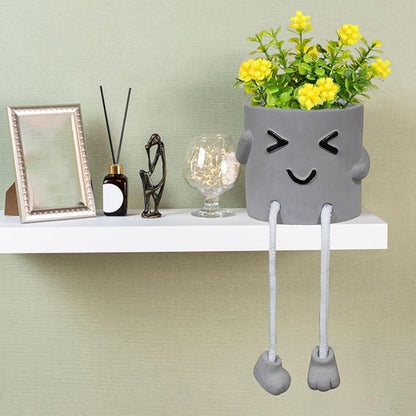 Uguisu 1 Pcs Cute Plant Pot, Small Planter, Succulent Planter, Flower Pot, Office, Room, Shelf, Table Decoration Planter - Squint(Plants not Included)