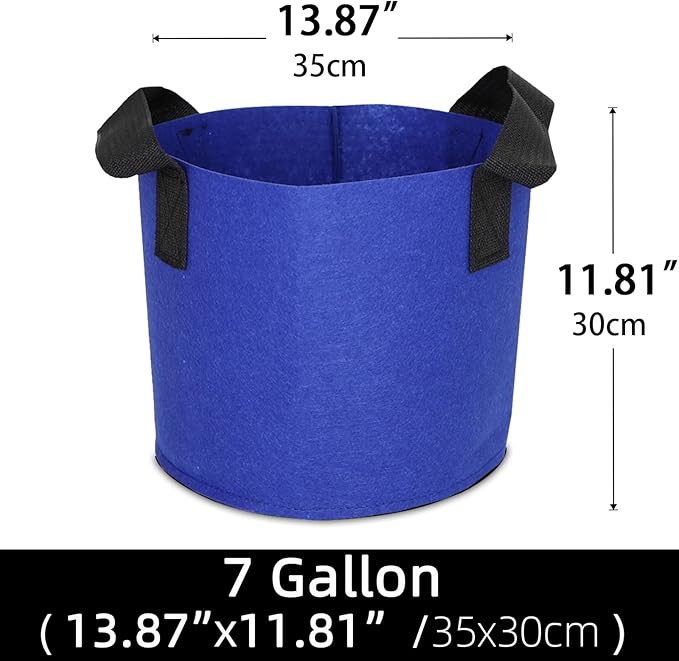 Grow Bags,Growing Pot Bags Garden Grow Bag Indoor Outdoor Fabric Aeration Plant Pot Container Flower Vegetable Pouch (Dark Blue,7 Gallon)