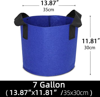 Grow Bags,Growing Pot Bags Garden Grow Bag Indoor Outdoor Fabric Aeration Plant Pot Container Flower Vegetable Pouch (Dark Blue,7 Gallon)