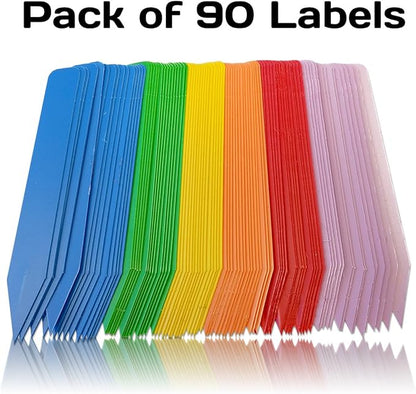Color Plant Labels - Pack of 90 Multi-Colored Plant Markers, Plant Stakes, Plant Labels