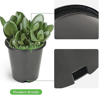 Planter Nursery Pots 0.74 Gallon Pots for Plants, Injection Molded Plastic Nursery Pots, Plant Container 0.74 Gal 10-Pack