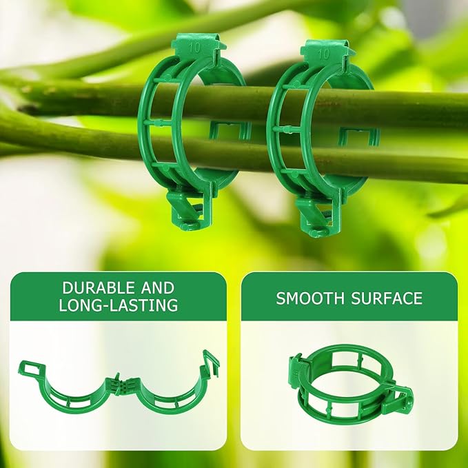 100PCS Green Plant Support Clips, Tomato Clips, Garden Clips, Trellis Clips, Vine Clips for Climbing Plants to Prevent Tomatoes from Pinching or Falling Off