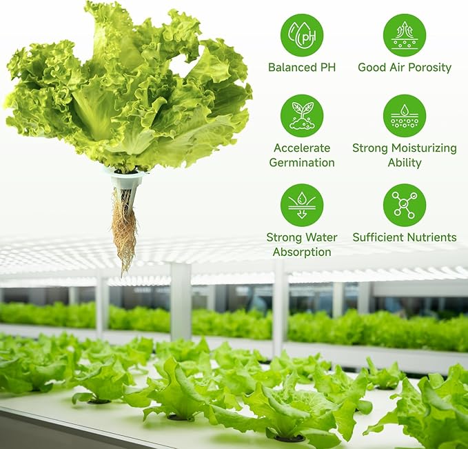 60 Pack Pods Replacement, Hydroponic Grow Sponges Rapid Rooting Seed Starter Sponges Compatible with Aerogarden,IDOO, Models & Indoor Hydroponic Systems