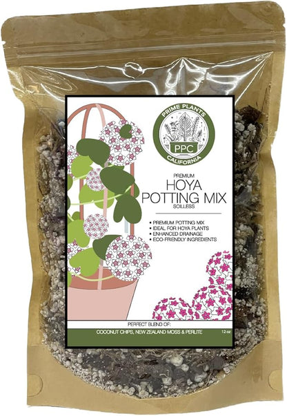 Organic Hoya Potting Mix - Prime Hoya Mix - Hoya Plant Premium Well Draining Soilless Potting Mix - Made Specially for Hoya Cuttings, Seedlings, or Mother Plants - CA Hoya Grower (12 oz (2x4 Pots))