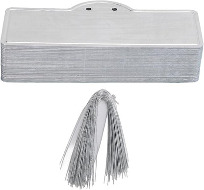 Aluminum Plant Tags 100Pcs with 100 Ties, Waterproof Garden Labels for Outdoor Identification, Greenhouse and Tree Markers for Plants Flowers Vegetables, Durable Metal Tags for Cables Equipment Pets