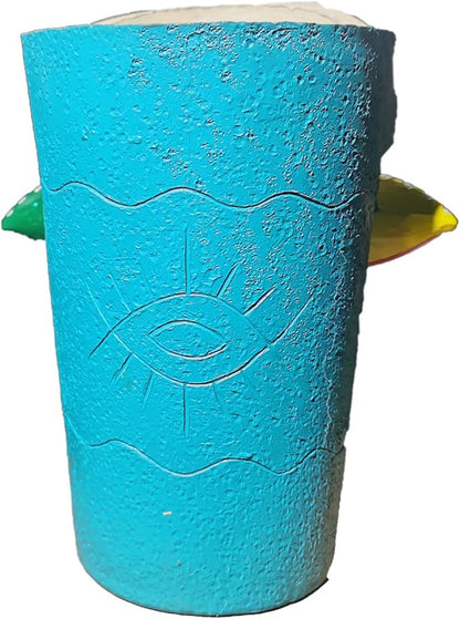 Big Eye Face Planter, Tall Cartoon Abstract Resin Flower Pot, Colorful Funky Vase for Succulents (Blue, Large)