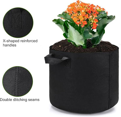 24-Pack 5 Gallon Grow Bags, Heavy Duty Aeration Fabric Pots with Handles for Garden and Planting, Pots for Plant