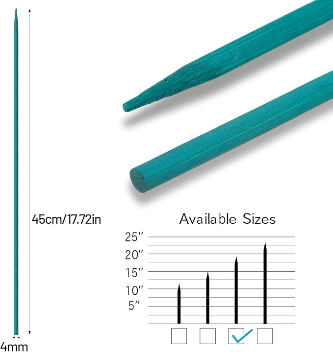 Jetec 120 Pieces Plant Support, Include 18 Inch Wood Plant Stake, Plant Clips, Garden Plants Bamboo Stake Craft Floral Picks Orchid Clips, Green
