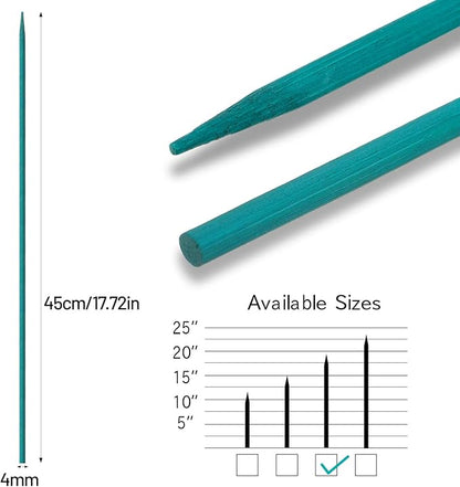 Jetec 120 Pieces Plant Support, Include 18 Inch Wood Plant Stake, Plant Clips, Garden Plants Bamboo Stake Craft Floral Picks Orchid Clips, Green