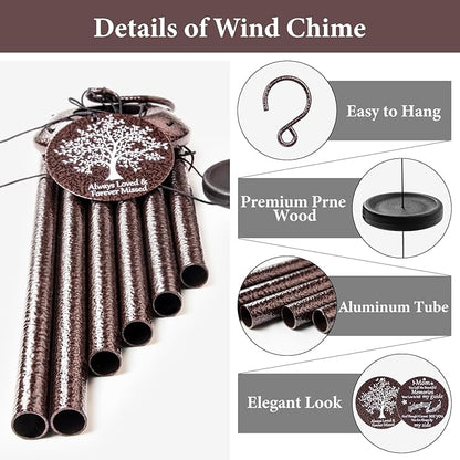 Memorial Gifts for Loss of Mom, 25'' Memorial Wind Chimes for Loss of Mother, Sympathy Gifts for Lose of Mom Mother, Bereavement/Condolence/Remembrance Gifts