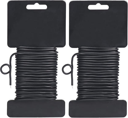 Shintop 3.5mm Garden Ties, Reusable Plant Twist Tie Black Heavy Duty Soft Plant Wire for Gardening, Home, Office (52.5 Feet)